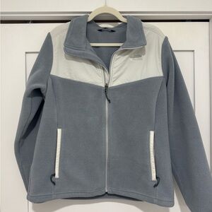The North Face Gray and White Fleece Jacket